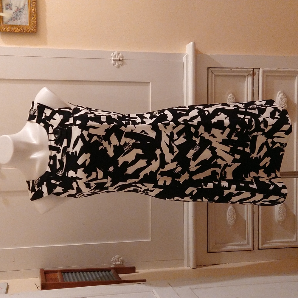 Jessica Howard black/white sleeveless dress with sweater Sz 8P